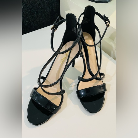 Nine West Patent Shine Gabriele Slim Heel Sandal - Picture 2 of 12